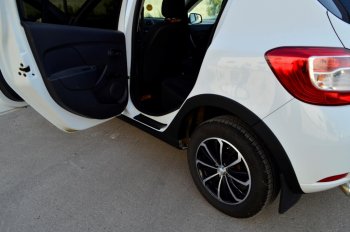 619 р. Накладки в проемы задних дверей KART (задние) Renault Sandero (B8) дорестайлинг (2014-2018) (Без покрытия). Увеличить фотографию 4