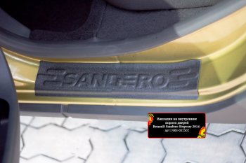 729 р. Накладки порожков салона RA  Renault Sandero  (B8) (2014-2018) (Задние). Увеличить фотографию 1