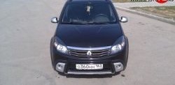 4 249 р. Высокая Накладка Kart на передний бампер Renault Sandero (BS) (2009-2014) (Неокрашенная). Увеличить фотографию 1