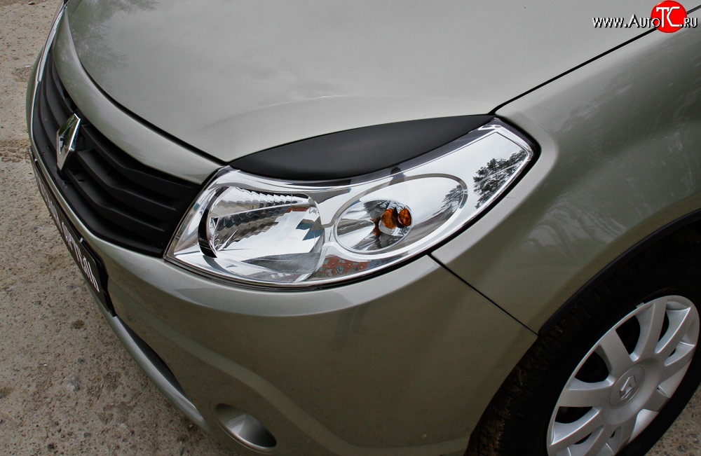 799 р. Реснички передних фар RA Renault Sandero (BS) (2009-2014) (Неокрашенные)