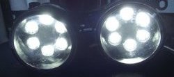 Разработка и создание уникальных дневных ходовых огней LED Hyundai Santa Fe DM дорестайлинг (2012-2016) АвтоТК. (4 LED/модуль, Цвет свечения: холодный белый, Выключение ДХО при габаритах, Взамен ПТФ)Цена: 2 199 р.. Увеличить фотографию 2