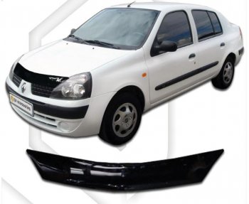 1 989 р. Дефлектор капота CA-Plastic  Renault Symbol  седан (2006-2008) (Classic черный, Без надписи). Увеличить фотографию 1
