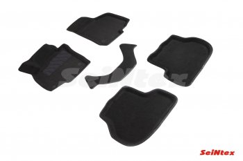 Комплект 3D ковриков в салон (ворсовые / чёрные) Seintex Volkswagen Jetta A6 седан дорестайлинг (2011-2015)