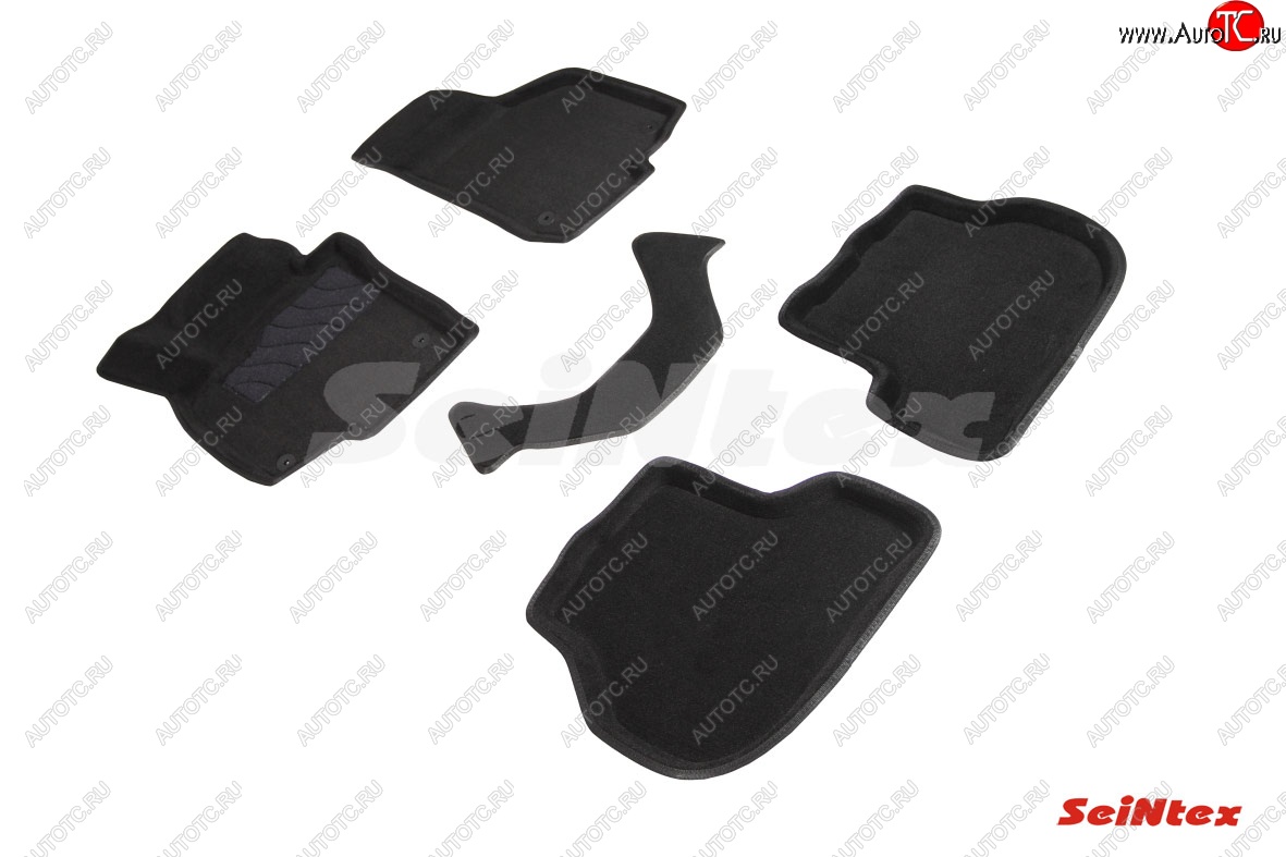 4 999 р. Комплект 3D ковриков в салон (ворсовые / чёрные) Seintex Skoda Octavia A7 дорестайлинг универсал (2012-2017)
