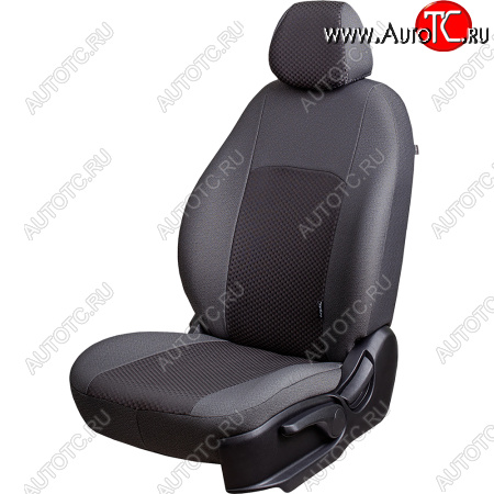 4 389 р. Чехлы сидений Lord Autofashion Дублин (жаккард, 40/60, раздельное заднее сиденье, 3Г-образ. подголовника)  Chevrolet Aveo  T300 (2011-2015) (Серый, стежок серый)