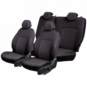 4 389 р. Чехлы сидений Lord Autofashion Дублин (жаккард, 60/40, раздельное заднее сиденье и спинка, 3Г-образ. подголовника)  Chevrolet Spark  M200,250 (2005-2010) (Чёрный, стежок серый). Увеличить фотографию 3