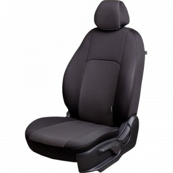 5 299 р. Чехлы сидений Lord Autofashion Дублин (жаккард, 60/40, раздельное заднее сиденье и спинка, 2Г-образ. подголовника) Ford Focus 2 хэтчбэк 3 дв. дорестайлинг (2004-2007) (Чёрный, стежок серый). Увеличить фотографию 1