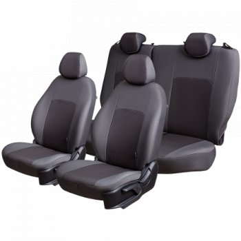 3 899 р. Чехлы сидений Lord Autofashion Дублин (жаккард, 60/40, раздельное заднее сиденье и спинка, 2Г-образ. подголовника) Ford Focus 2 седан рестайлинг (2007-2011) (Серый, стежок серый). Увеличить фотографию 3