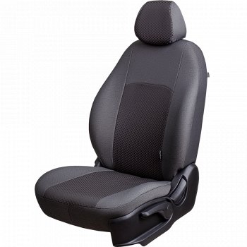 6 649 р. Чехлы сидений Lord Autofashion Дублин (жаккард, 60/40, раздельная спинка, 2Г-образ. подголовника) Hyundai Solaris 1 седан RBr рестайлинг (2014-2017) (Серый, стежок серый). Увеличить фотографию 1