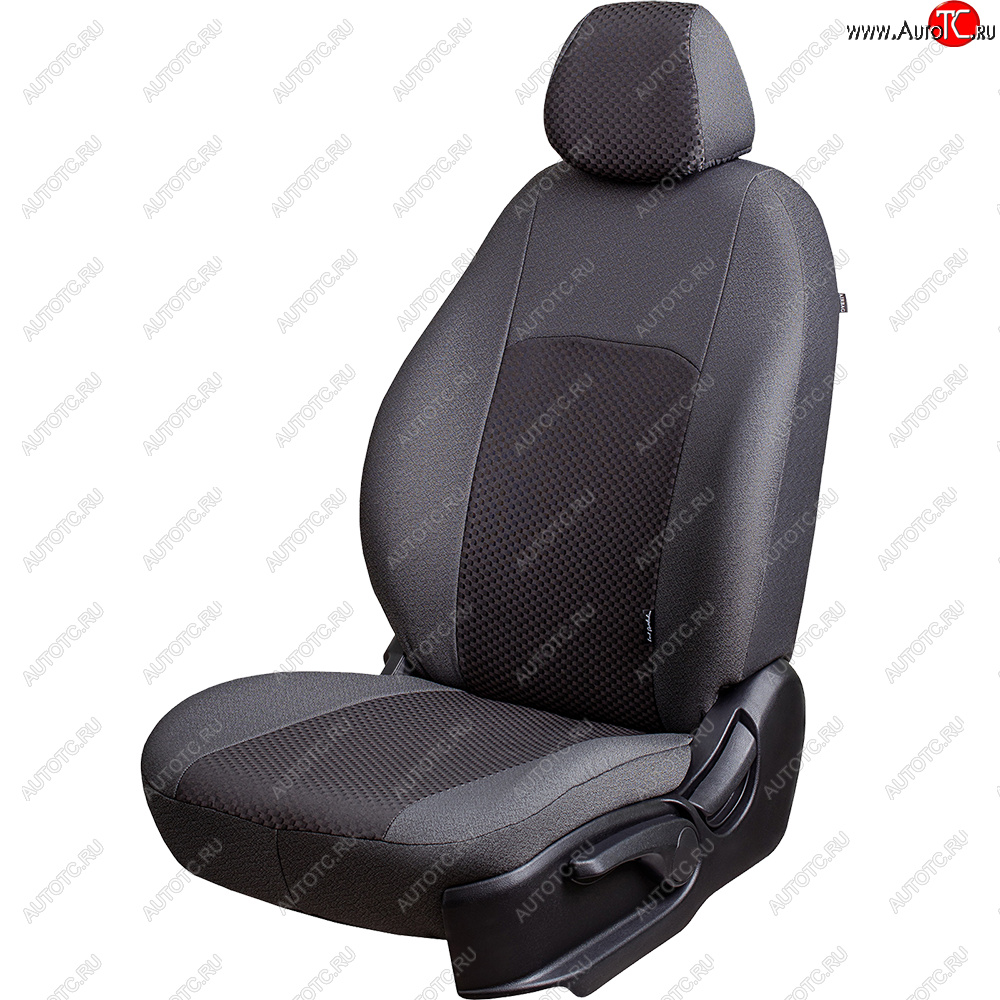6 649 р. Чехлы сидений Lord Autofashion Дублин (жаккард, 60/40, раздельная спинка, 2Г-образ. подголовника)  Hyundai Solaris  1 седан (2010-2017) (Серый, стежок серый)