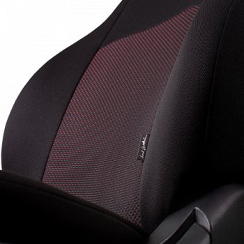 6 649 р. Чехлы сидений Lord Autofashion Дублин (жаккард, цельная задняя спинка, 2П-образ. подголовника)  Hyundai Solaris  2 (2017-2022) (Чёрный, Ёж красный). Увеличить фотографию 2