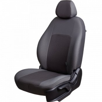 Чехлы сидений Lord Autofashion Дублин (жаккард, 60/40, раздельное заднее сиденье, 3Г-образ. подголовника) Hyundai Getz TB хэтчбэк 5 дв. рестайлинг (2005-2010)  (Серый, стежок серый)