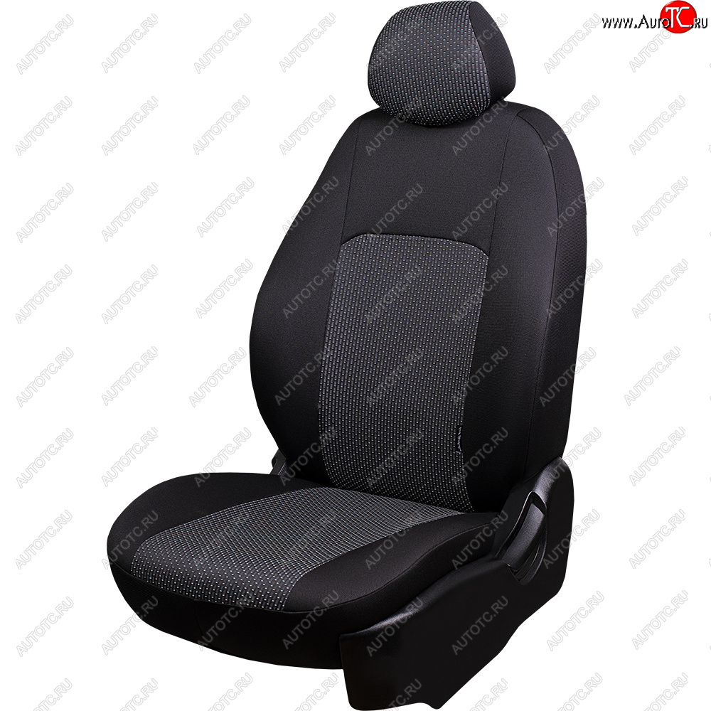 6 649 р. Чехлы сидений Lord Autofashion Дублин (жаккард, 60/40, раздельное заднее сиденье, подлокотник, 3П-образ. подголовника)  Hyundai Elantra  CN7 (2020-2024) (Чёрный, Сеул серый)