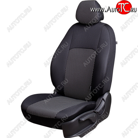 6 649 р. Чехлы сидений Lord Autofashion Дублин (жаккард, 60/40, раздельная спинка, подлокотник, 3Г-образ. подголовника)  Hyundai Tucson  1 JM (2004-2010) (Чёрный, прямоугольник чёрный)