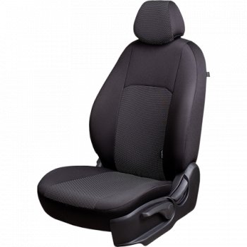 6 249 р. Чехлы сидений Lord Autofashion Дублин (жаккард, 60/40, раздельная спинка и сиденье, подлокотник, 3Г-образ. подголовника) Mazda 6 GH рестайлинг универсал (2010-2012) (Чёрный, Ёж белый). Увеличить фотографию 1
