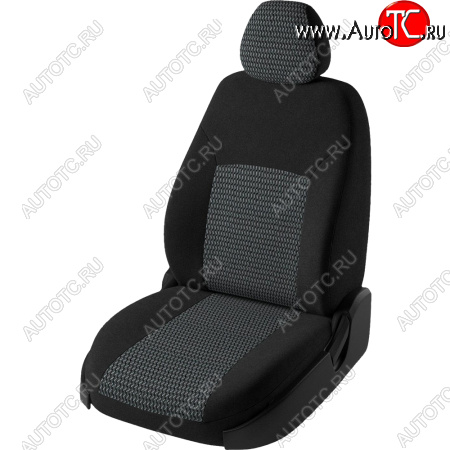 6 649 р. Чехлы сидений (жаккард, 60/40, раздельное заднее сиденье и спинка, подлокотник, 2П+1Г-образ. подголовника) Lord Autofashion Дублин  Nissan X-trail  2 T31 (2007-2015) (Чёрный, зигзаг)