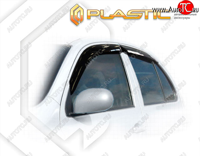 Ветровики дверей CA-Plastic  Nissan March  K12 (2005-2007) (Classic полупрозрачный, Без хром. молдинга)Цена: 1 639 р.