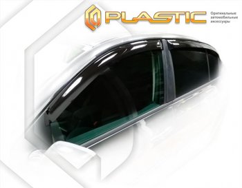 1 899 р. Ветровики дверей CA-Plastic  Renault Megane  седан (2006-2009) (Classic полупрозрачный, Без хром. молдинга). Увеличить фотографию 1