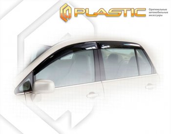 1 899 р. Ветровики дверей CA-Plastic  Nissan Tiida Latio  C11 (2004-2012) (Classic полупрозрачный, Крепление на клипсы). Увеличить фотографию 1