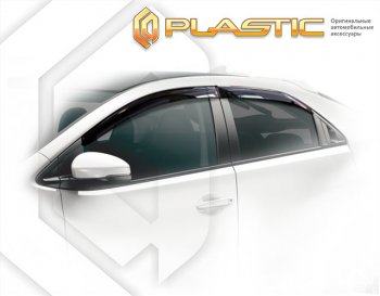 1 839 р. Ветровики дверей CA-Plastic  Honda Civic  9 (2011-2016) (Classic полупрозрачный, Без хром. молдинга). Увеличить фотографию 1