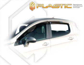2 259 р. Ветровики дверей CA-Plastic  Peugeot 308  T7 (2011-2014) (Classic полупрозрачный). Увеличить фотографию 1