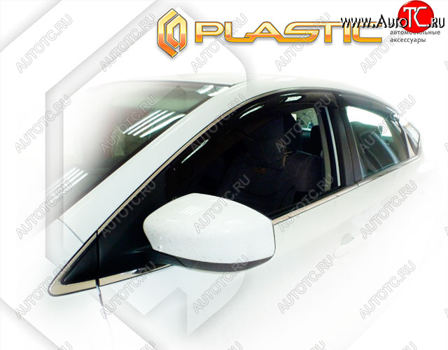 1 839 р. Ветровики дверей CA-Plastic  Nissan Bluebird Sylphy  седан (2012-2024) (Classic полупрозрачный, Без хром. молдинга)