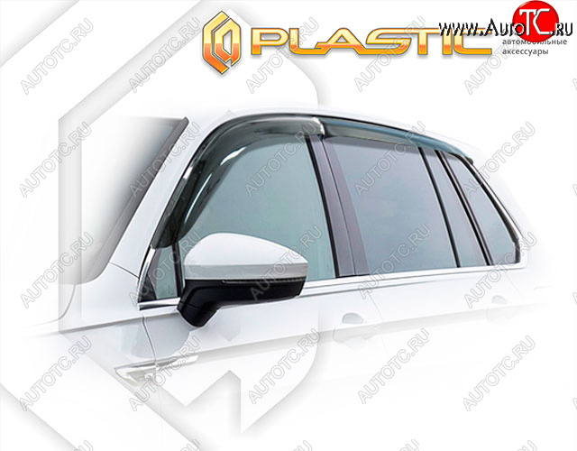 1 999 р. Ветровики дверей (на автомобилей без опции хром-пакет) CA-Plastic  Volkswagen Tiguan  Mk2 (2016-2020) (Classic полупрозрачный, без хром. молдинга)
