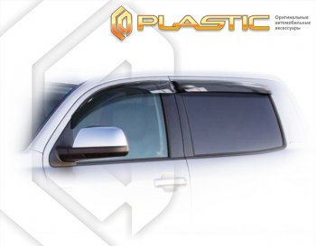 Дефлектора окон (Crew Max) CA-Plastic Toyota Tundra XK50 2-ой рестайлинг (2013-2024)  (Classic полупрозрачный)