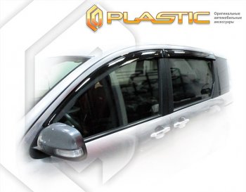 2 169 р. Дефлектора окон (Dice) CA-Plastic  Toyota Sienta Dice (2011-2015) (Classic полупрозрачный, Без хром. молдинга). Увеличить фотографию 1
