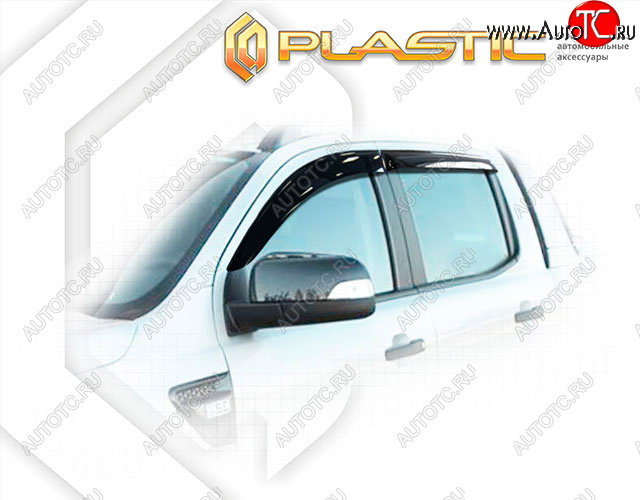 1 839 р. Ветровики дверей CA-Plastic  Ford Ranger  DoubleCab (2015-2021) (Classic полупрозрачный, Без хром. молдинга)