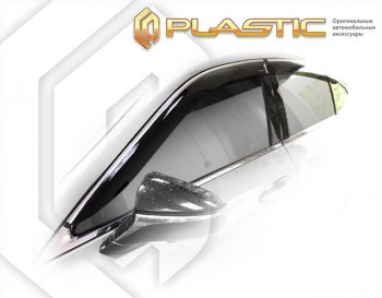 2 169 р. Ветровики дверей CA-Plastic  Lexus ES350  XV70 (2018-2022) (Classic полупрозрачный, Без хром. молдинга). Увеличить фотографию 1