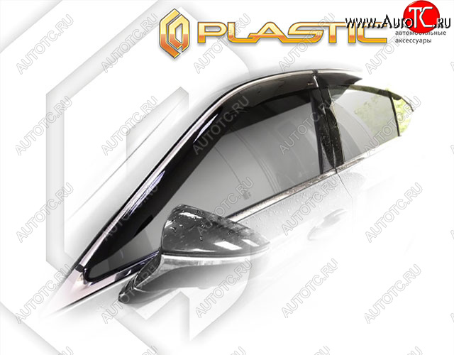 2 059 р. Ветровики дверей CA-Plastic Lexus ES350 XV70 дорестайлинг (2018-2021) (Classic полупрозрачный, Без хром. молдинга)