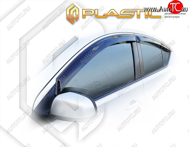 2 169 р. Дефлектора окон CA-Plastic Nissan Latio N17 седан правый руль дорестайлинг (2014-2016) (Classic полупрозрачный)