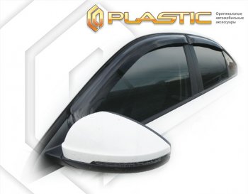 2 099 р. Дефлектора окон CA-Plastic  Volkswagen Lavida  седан (2018-2024) (Classic полупрозрачный, Без хром. молдинга). Увеличить фотографию 1