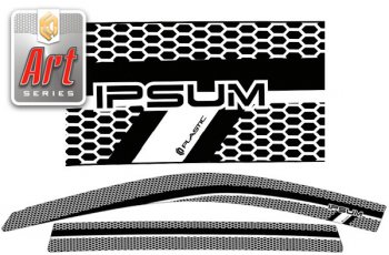 2 349 р. Ветровики дверей CA-Plastic  Toyota Ipsum  SXM10 (1998-2001) (Серия Art белая, без хром. молдинга, крепление скотч). Увеличить фотографию 2