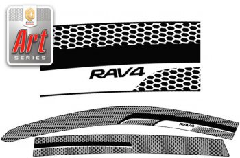 2 399 р. Ветровики дверей CA-Plastic  Toyota RAV4  XA40 (2012-2015) (Серия Art белая, без хром. молдинга). Увеличить фотографию 1