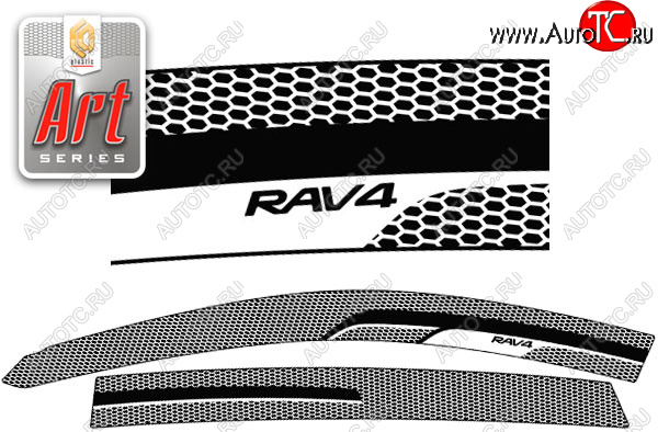2 159 р. Ветровики дверей CA-Plastic  Toyota RAV4  XA40 (2012-2015) (Серия Art белая, без хром. молдинга)