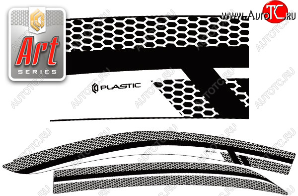 2 399 р. Ветровики дверей CA-Plastic  Toyota Allion  T260 (2007-2016) (Серия Art черная, без хром. молдинга, крепление скотч)