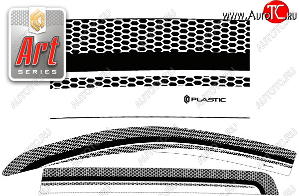 2 599 р. Ветровики дверей CA-Plastic  Toyota Passo Sette (2008-2012) (Серия Art черная)