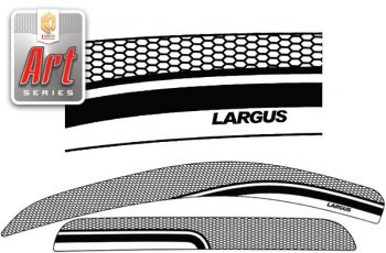 Ветровики дверей CA-Plsastic Лада Ларгус дорестайлинг R90 (2012-2021)  (Серия Art черная)