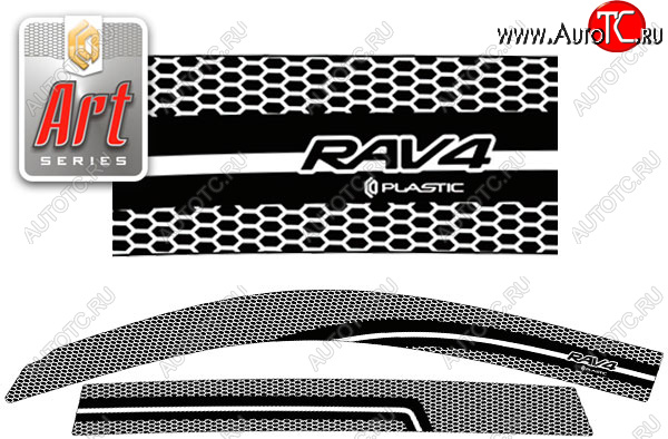 2 079 р. Ветровики дверей CA-Plastic  Toyota RAV4  XA30 (2003-2008) (Серия Art черная, без хром. молдинга)
