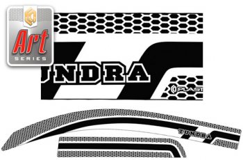 1 999 р. Ветровики дверей (Double Cab) CA-Plastic  Toyota Tundra  XK50 (2007-2013) (Серия Art черная). Увеличить фотографию 1