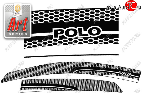 2 259 р. Ветровики дверей CA-Plastic  Volkswagen Polo  5 (2015-2020) (Серия Art черная, без хром. молдинга)