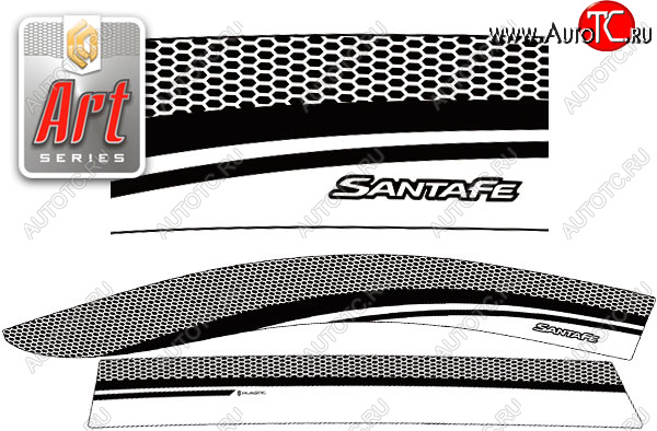 2 199 р. Ветровики дверей CA-Plastic  Hyundai Santa Fe  4 TM (2018-2024) (Серия Art черная, без хром. молдинга)