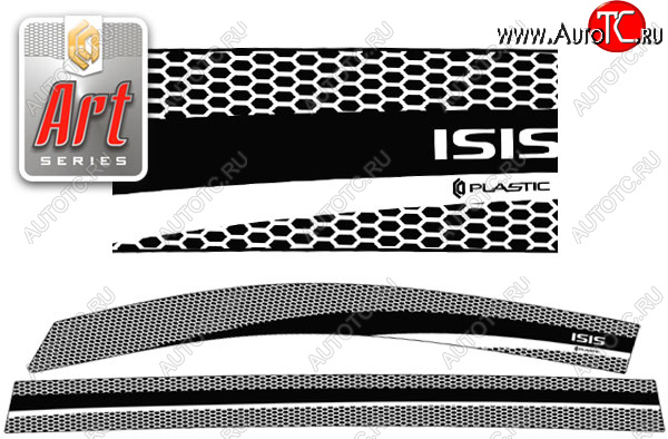 2 399 р. Ветровики дверей CA-Plastic  Toyota Isis  XM10 (2009-2017) (Серия Art черная, без хром. молдинга)