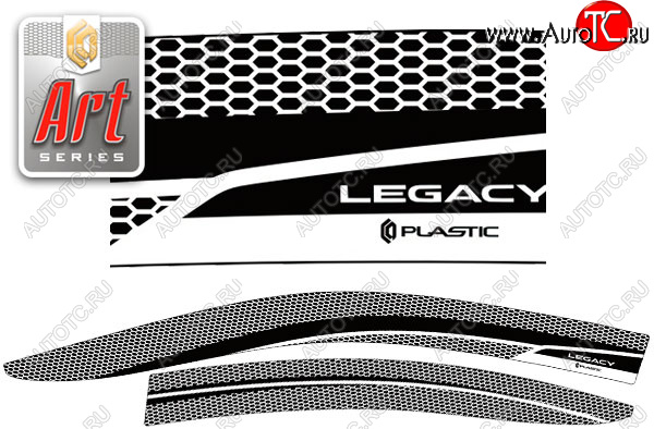 2 349 р. Ветровики дверей CA-Plastic  Subaru Legacy  BN/B15 (2017-2024) (Серия Art черная, без хром. молдинга)