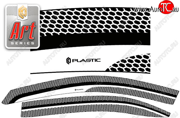 2 349 р. Ветровики дверей CA-Plastic  Skoda Rapid  MK2 (2019-2024) (Серия Art черная)