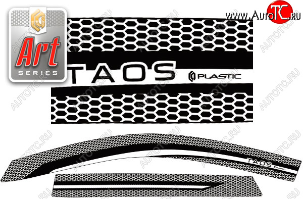 1 999 р. Ветровики дверей CA-Plastic  Volkswagen Taos (2020-2022) (Серия Art черная, без хром. молдинга)