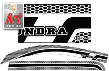 2 159 р. Ветровики дверей (CrewMax)  Toyota Tundra  XK50 (2007-2013) (Серия Art графит). Увеличить фотографию 1