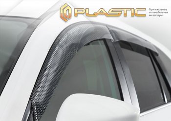 2 159 р. Ветровики дверей CA-Plastic  Volvo XC90  L (2015-2024) (Серия Art графит, без хром. молдинга). Увеличить фотографию 2